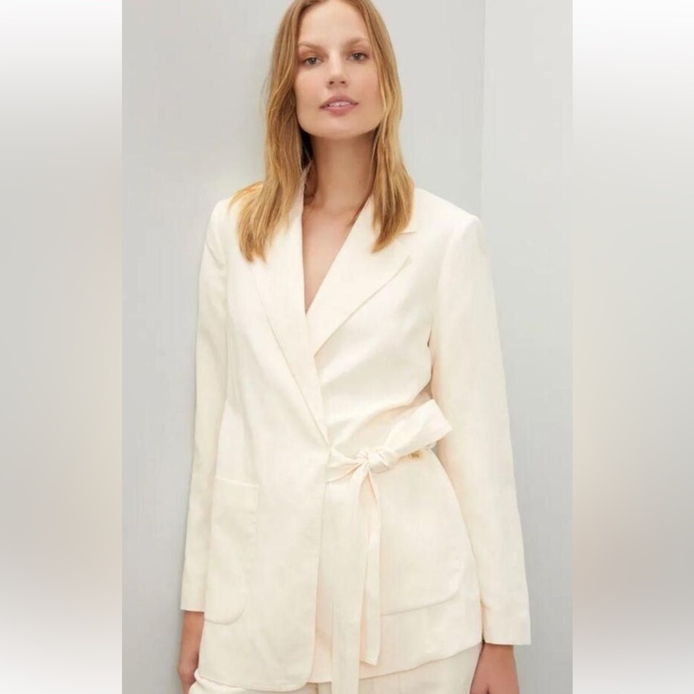 Scotch and Soda cream linen blend blazer